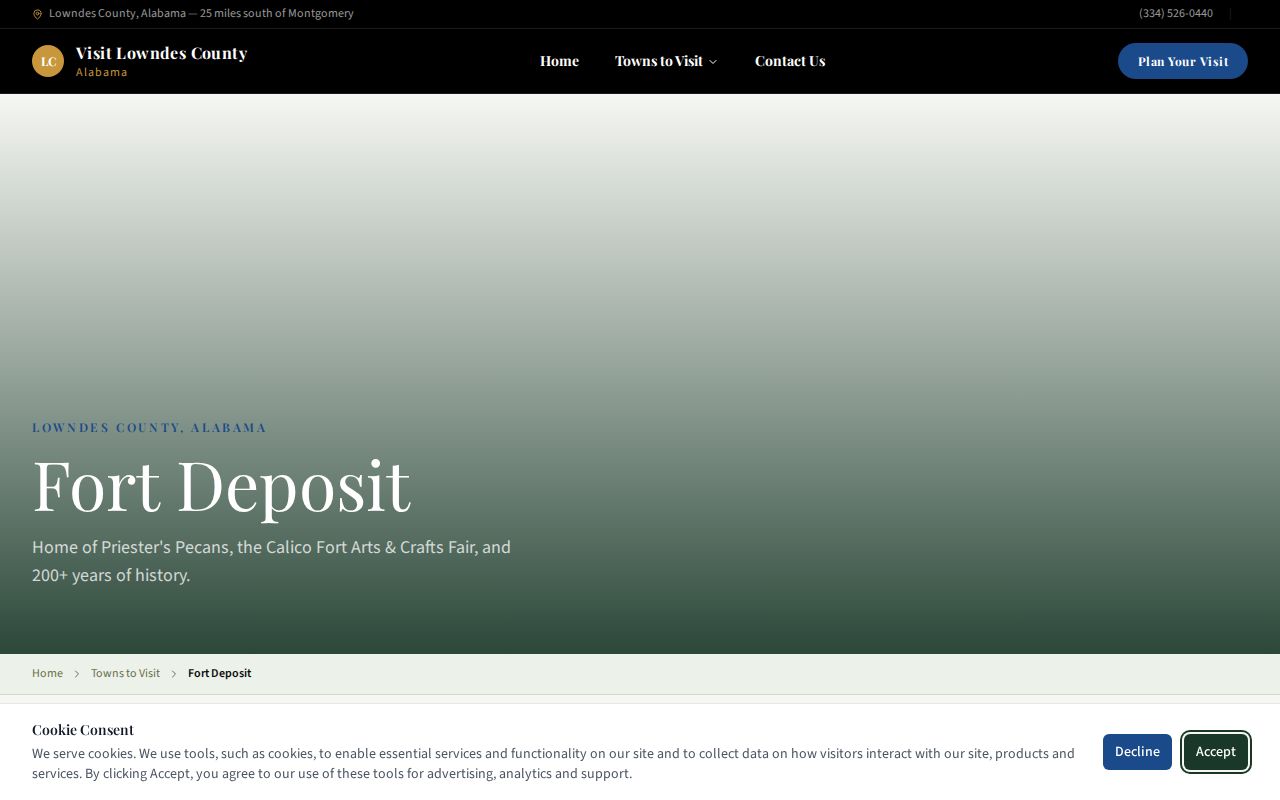 Fort Deposit Lowndes County official city contact source for arrest records